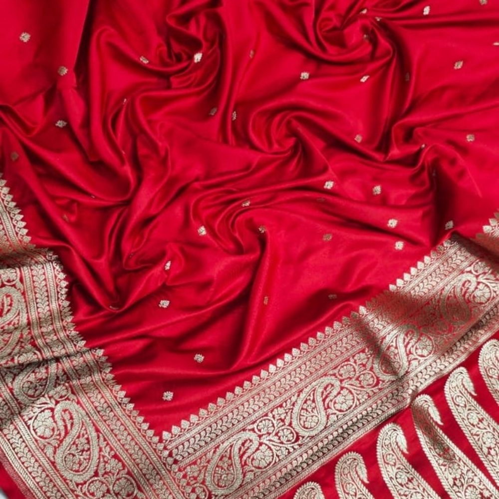 Elegant Red Paisley Saree